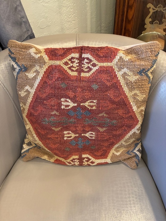 None Other - Pottery Barn Decorative Red Kilim Accent Pillow - Unbranded.